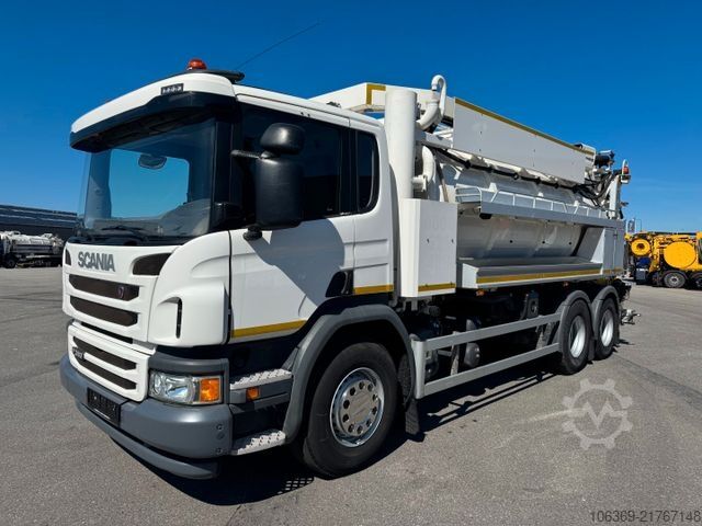 Vacuum tank truck SCANIA P360 6x4 Hvidtved Larsen Flexline 312 Euro 6