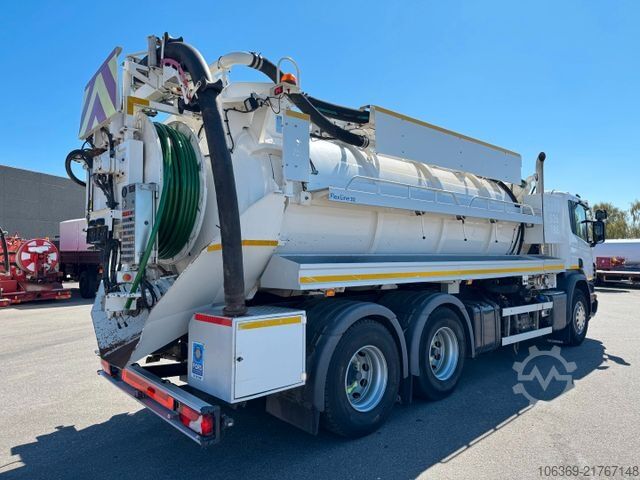 Vacuum tank truck SCANIA P360 6x4 Hvidtved Larsen Flexline 312 Euro 6