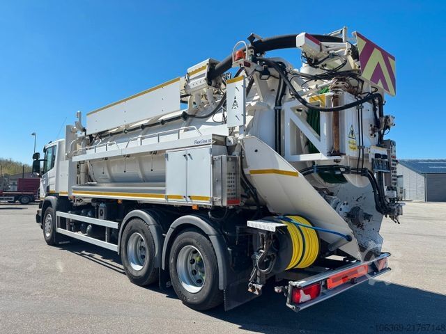 Vacuum tank truck SCANIA P360 6x4 Hvidtved Larsen Flexline 312 Euro 6