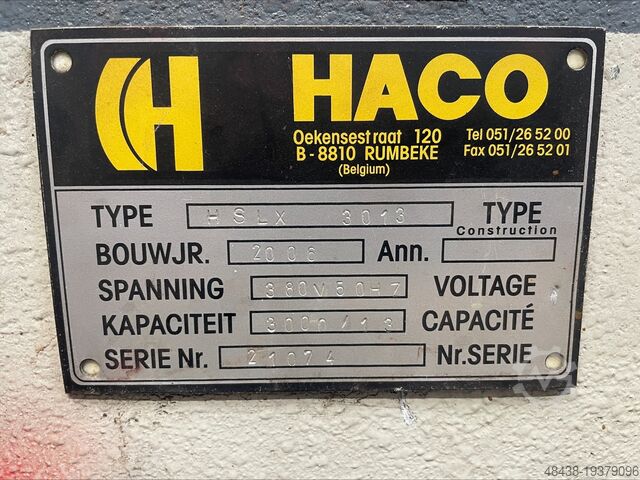 Hydraulische Guillotineschere HACO HSLX3013, 3m x 13mm