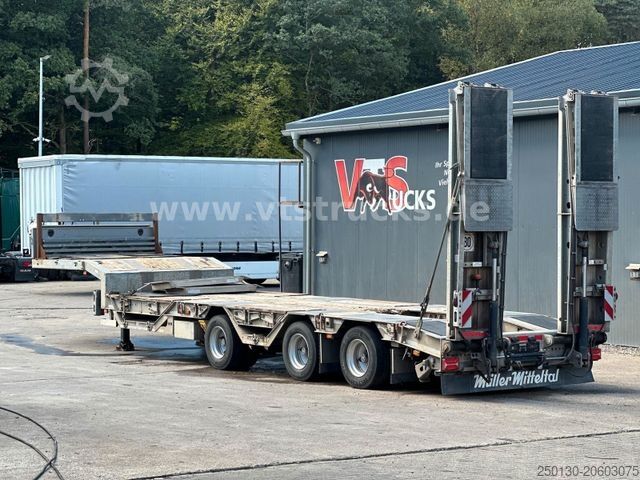 Low loader semitrailer MÜLLER-MITTELTAL TS 3 RM Radmulden Nachlauf-Lenkachse