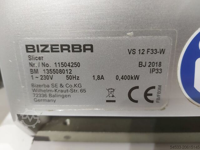 Slicer Bizerba VS 12 F 33-W