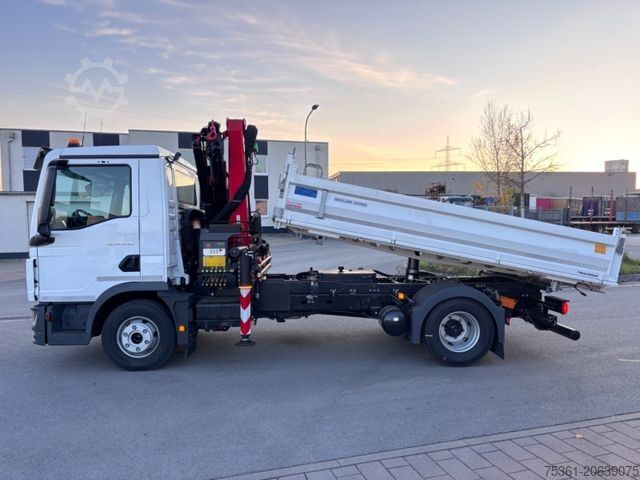 Three-sided tipper truck MAN TGM 12.250 4X2 BL Krankipper Palfinger PK 9.501