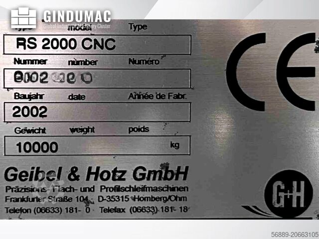 Cylindrical Grinding Machine GEIBEL & HOTZ RS 2000 CNC