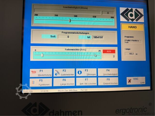 Quilting machine Dahmen Steptronic