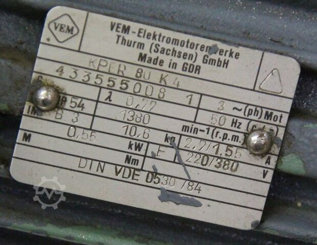Gear motor 0.55 kW 21 rpm Pujol LBC-87
