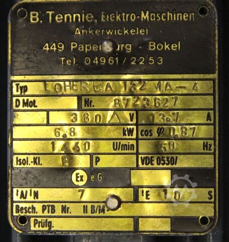 Electric motor 6.8 kW 1440 Rpm Loher CA132MA-4