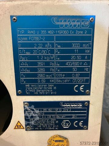 Ventilation WMB Ventilatoren GmbH RVM3 U 355 MB2-11GR360 Ex Zone 2