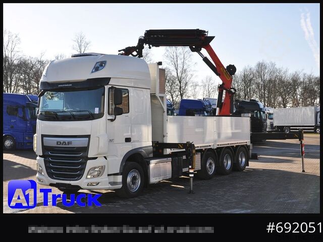 Flatbed truck DAF XF 510 SSC PK 34.002, Jib Seilwinde Funk