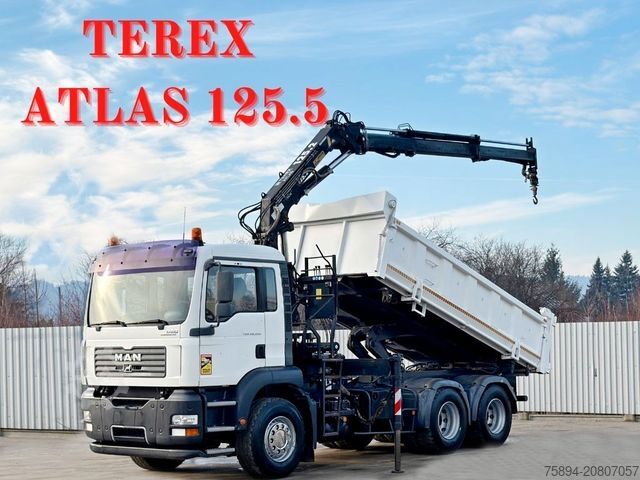 Autokran MAN TGA 26.350 * KIPPER 4,90m + TEREX ATLAS * 6x4 *