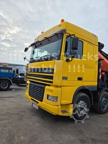 Flatbed truck DAF 95XF / 8X4 / 35m Kran Palfinger PK90002 / WINCH