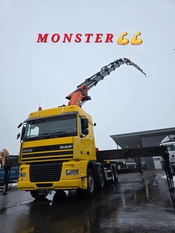 Standard tractor unit DAF 95XF / 8X4 / 35m Palfinger Kran PK 90002 / Winch