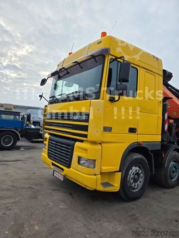 Standard tractor unit DAF 95XF / 8X4 / 35m Palfinger Kran PK 90002 / Winch