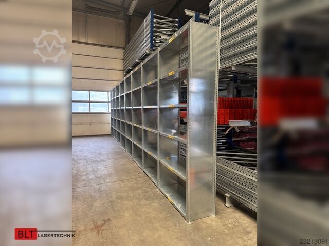 Steckregal ca. 8,06 lfm. Fachbodenregale META Clip, H: 250 cm , T: 40 cm , 100 kg pro Ebene