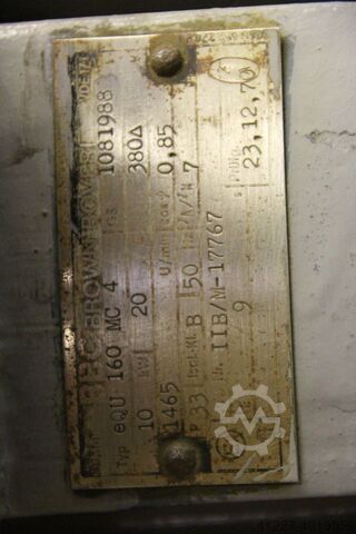 Electric motor 10 kW 1465 Rpm BBC eQU160MC4