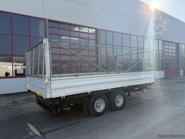 Three-way tipper trailer  TK  Tandemkipper- Tieflader, Gitteraufsatz, Wenig Benutzt