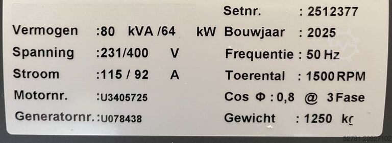 Aggregat JCB 448TGWA-72 - 80kVA marine genset St-5 - DPX-22002