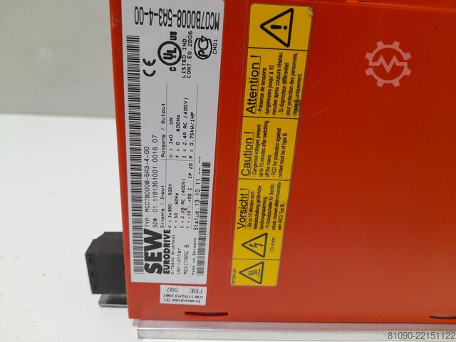 MOVITRAC Inverter 0.75KVA/1HP SEW-EURODRIVE SEW-EURODRIVE MC07B0008-5A3-4-00