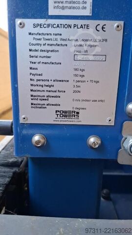 Aerial platform Power TOWERS PECOLIFT