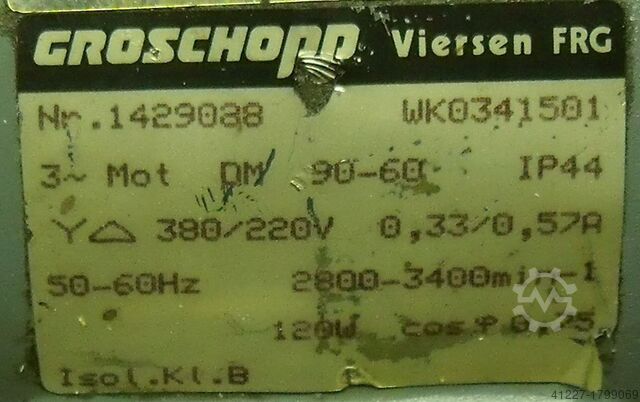 Geared motor 0.12 kW 784 rpm Groschopp WK0341501