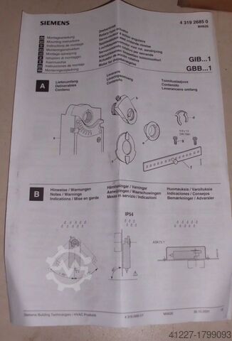 Rotary actuator for air flaps Siemens GBB336.1E