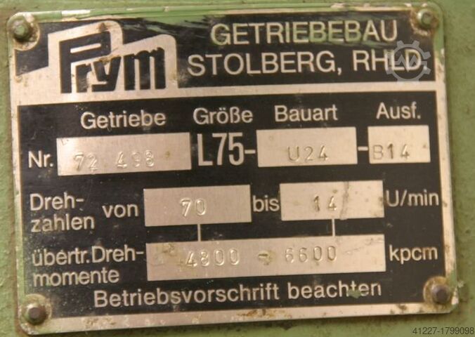 Adjustable geared motor 4 kW 14-70 rpm Prym L75-U24-B14