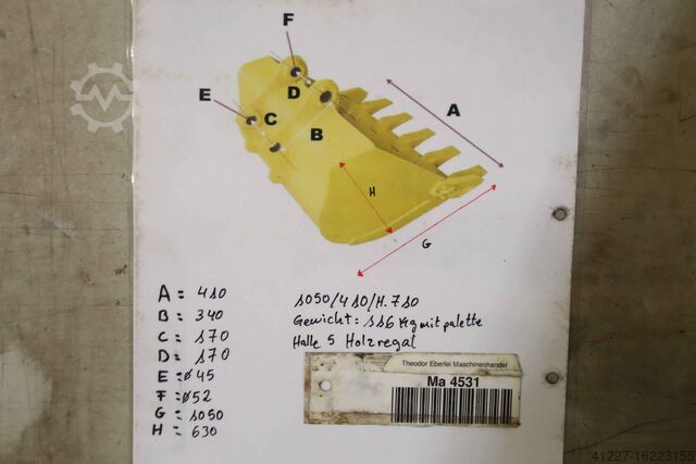 Excavator bucket Stahl Breite 41 cm