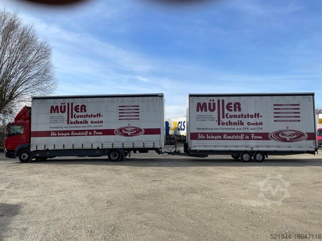 Truck with box body Mercedes-Benz Atego 824 Plane Volumenzug Jumbo