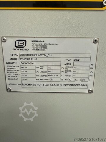 Glas CNC-Maschine Bottero CNC Pratica Plus 3300