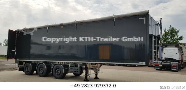 Walking floor semitrailer H&W AGRAR 70 m³, 2x LENKACHSE MIETE MÖGLICH