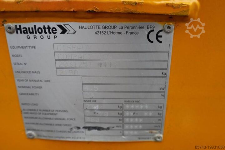 Scherenhebebühne Haulotte Compact 10N As-Is, Electric, 10m Working Height, 2
