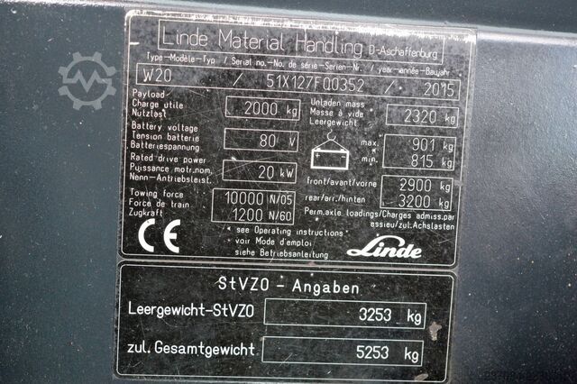Linde tow tug W20 with a new battery Linde W20, Batterie Bj. 2026 NEU