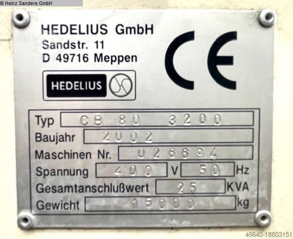 Bearbeitungszentrum HEDELIUS - Vertikal CB 80 / 3200