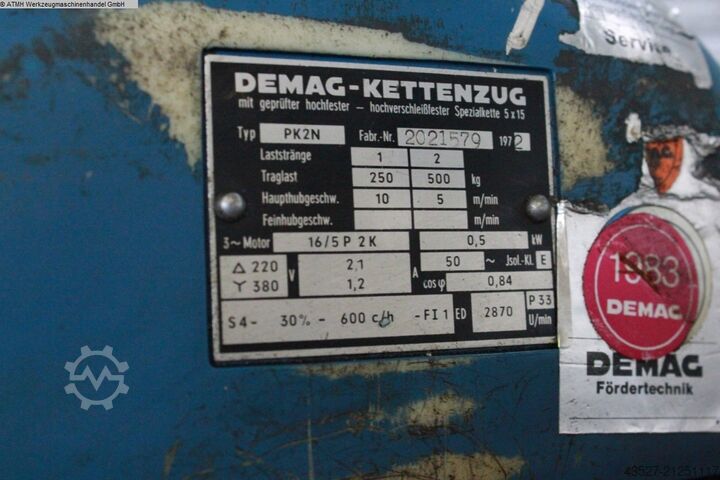 Kettenzug - elektrisch DEMAG PK2 N Elektro Kettenzug 250 kg