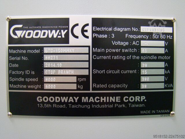 CNC lathe GTS-150MMXY Goodway GTS-150MMXY