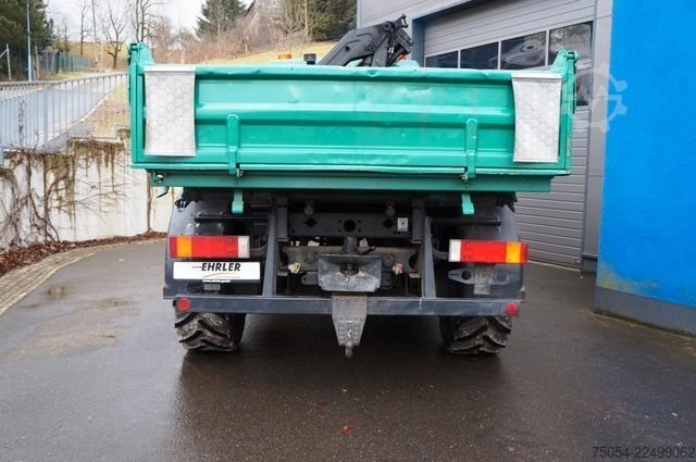 Three-sided tipper truck MAN Dreiseitenkipper MAN 7731 mit Kran