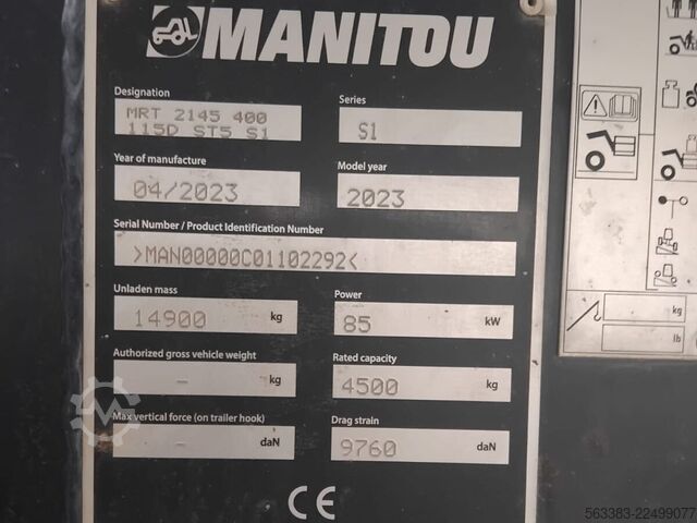 Telescopic forklift Manitou MRT2145 400 115 D