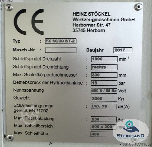 Surface Grinding Machine STÖCKEL FX 6030 ST-2