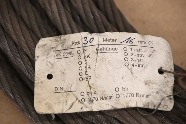 Crane rope Ø 16 mm 30 m Stahl DIN 3088