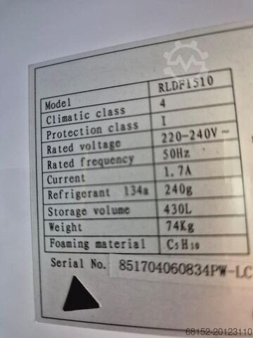 LABCOLD RLDF1510 Kühlschrank, Klimaklasse 4 LABCOLD RLDF1510 Climatic Class 4 Refrigerator LABCOLD RLDF1510 Climatic Class 4 Refrigerator