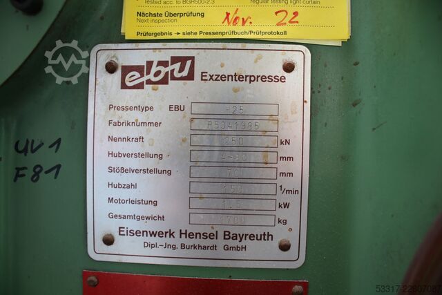 Eccentric press EBU Exzenterpresse H25