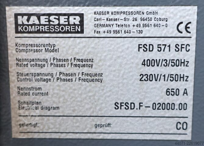 Schraubenkompressor FSD571SFCW Kaeser FSD571SFCW