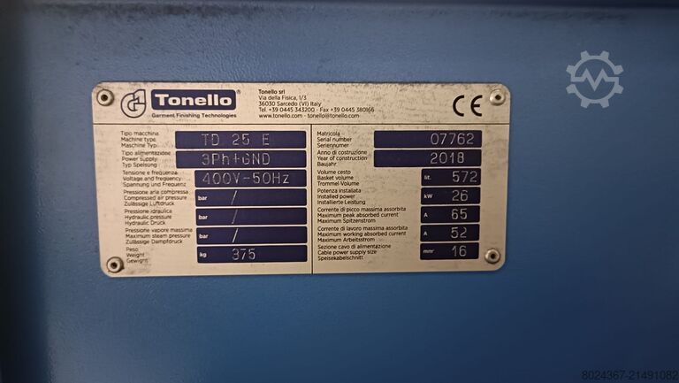 Probentrocknungsmaschine - Trommeltrockner Tonello TD 25 E