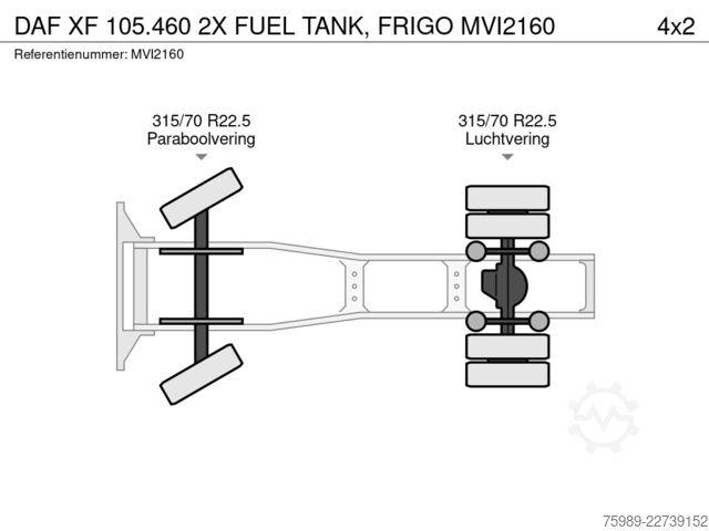 Standard-SZM DAF XF 105.460 2X FUEL TANK, FRIGO