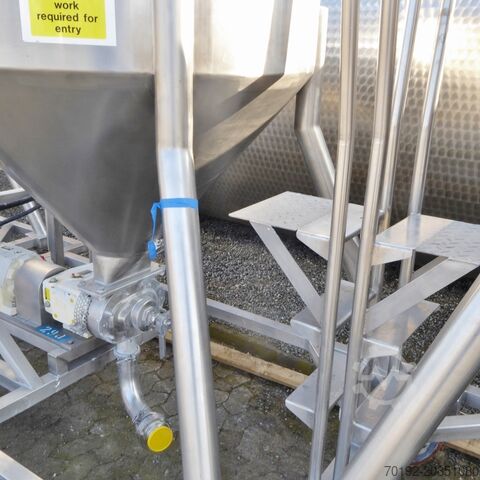 1000 liter conical tank made of V4A with feed pump 6961