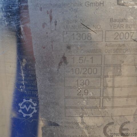 130 liter pressure tank made of V4A Eckhardt + Hedderich 6312