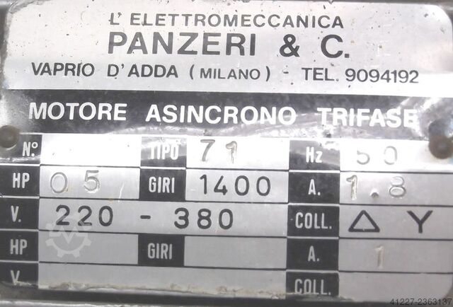 Gear motor 0.37 kW 21 rpm Panzeri Typ 71