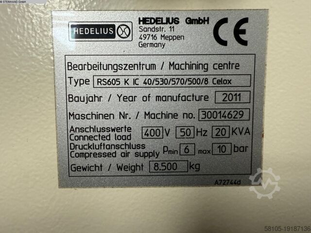 Bearbeitungszentrum  5 Achs HEDELIUS RS605 K IC 40/530/570/500/8