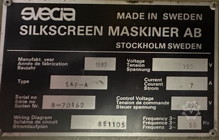 Siebdruckmaschine mit UV-Trocknung SVECIA SSJD1300X3