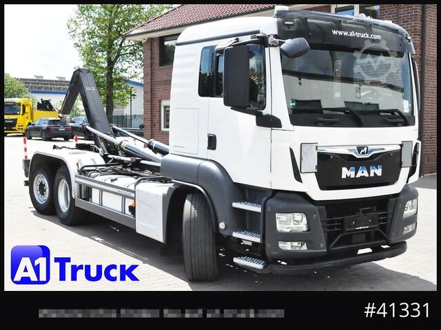 Roll-off tipper truck MAN TGS 26,460, Meiller, Lift-Lenkachse, Funk,